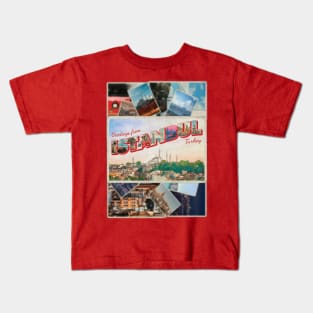 Greetings from Istanbul in Turkey Vintage style retro souvenir Kids T-Shirt